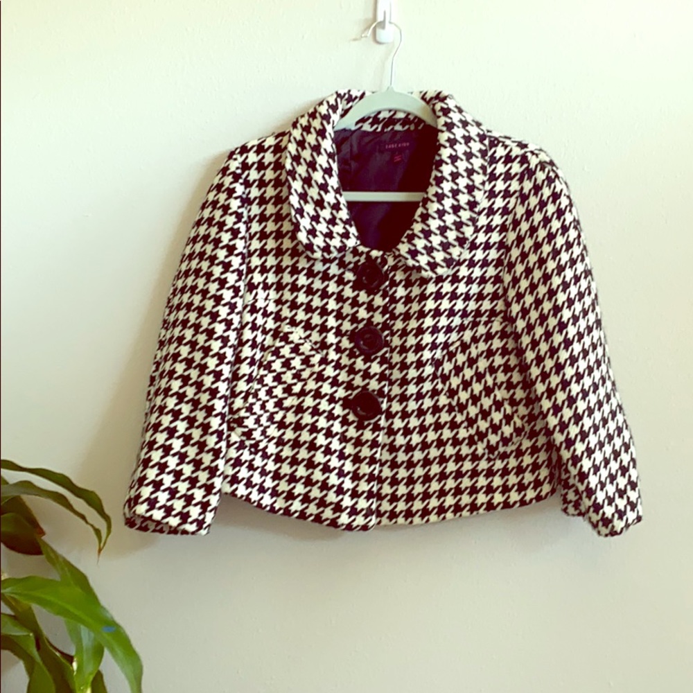 50’s style Cropped Houndstooth Peacoat